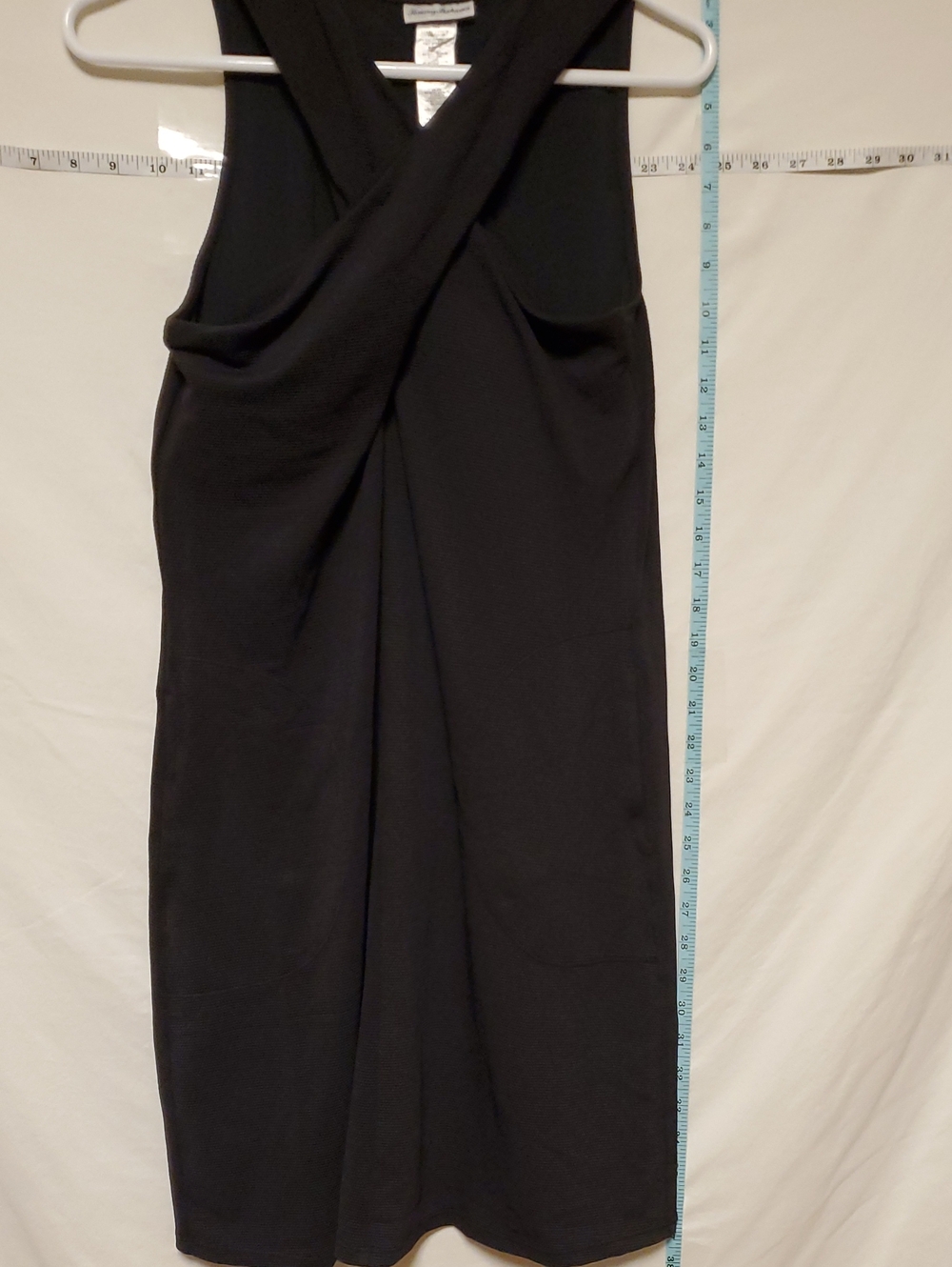 Tommy Bahama Black Sleeveless Cross Over Neck Built In Bra Med Resort LBD